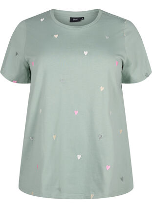 T-shirt van biologisch katoen met hartjes, Chinois G. Love Emb., Packshot image number 0