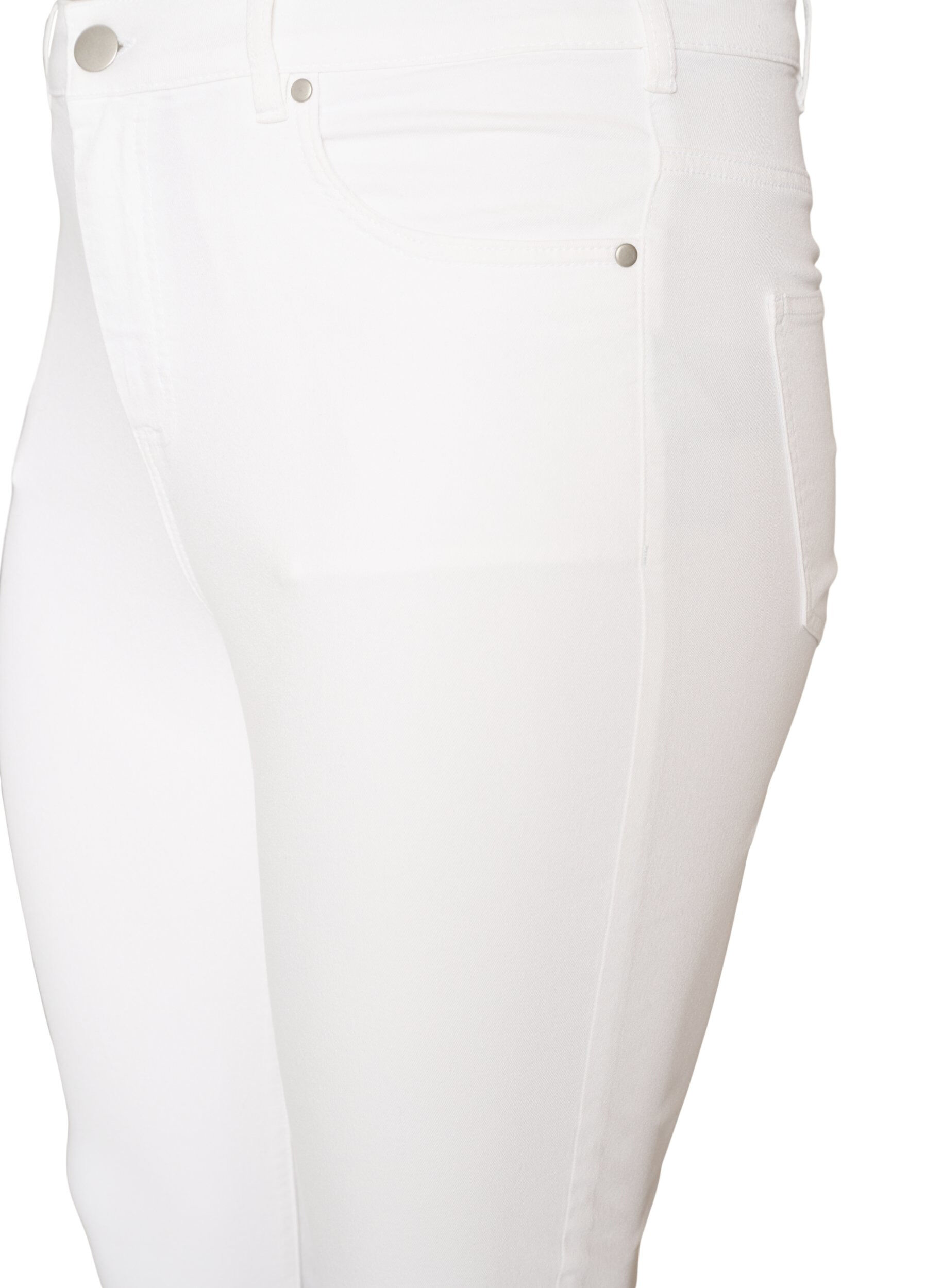 Zizzi Amy super slim fit jeans met hoge taille, Wit, Packshot image number 2