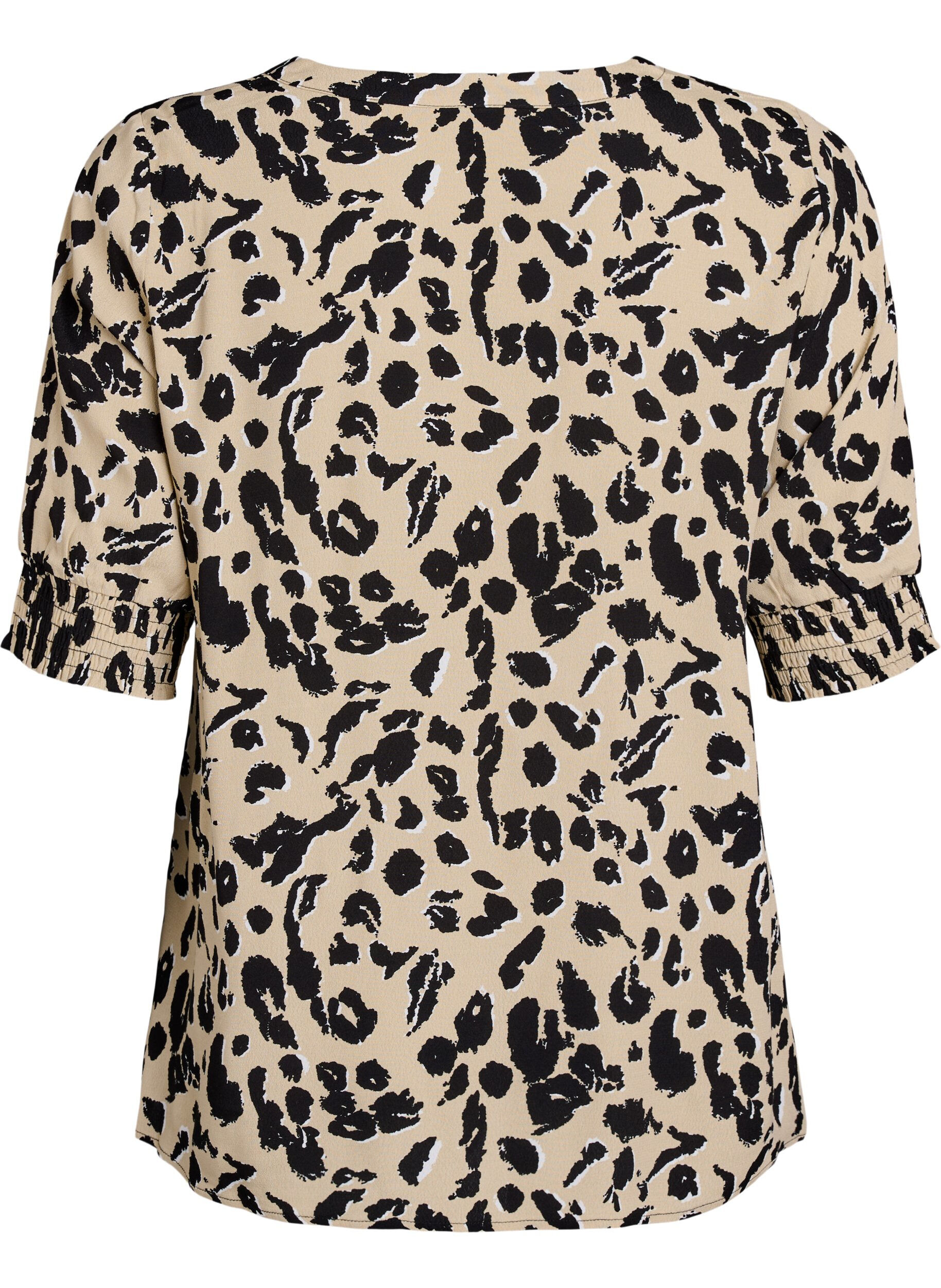 Zizzi Viscose blouse met korte mouwen, Beige, Packshot image number 1