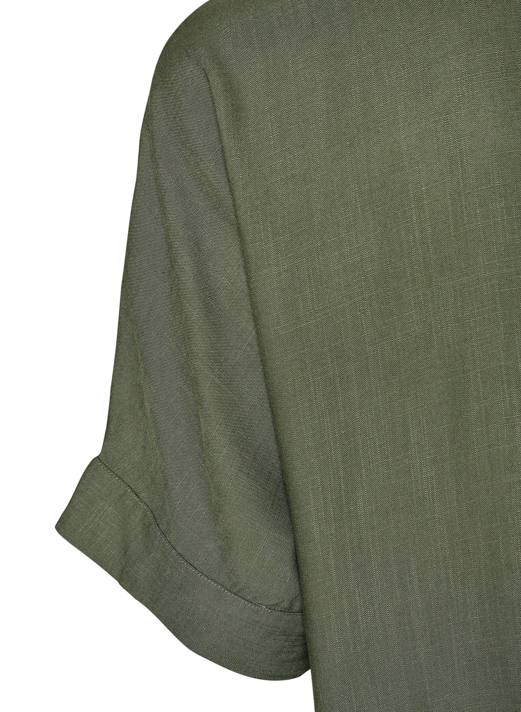 ZizziViscose blouse met crochet detail en knopen, Groen, Packshot image number 3