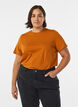 Basic katoenen T-shirt met ronde hals, Oranje, Model image number 0