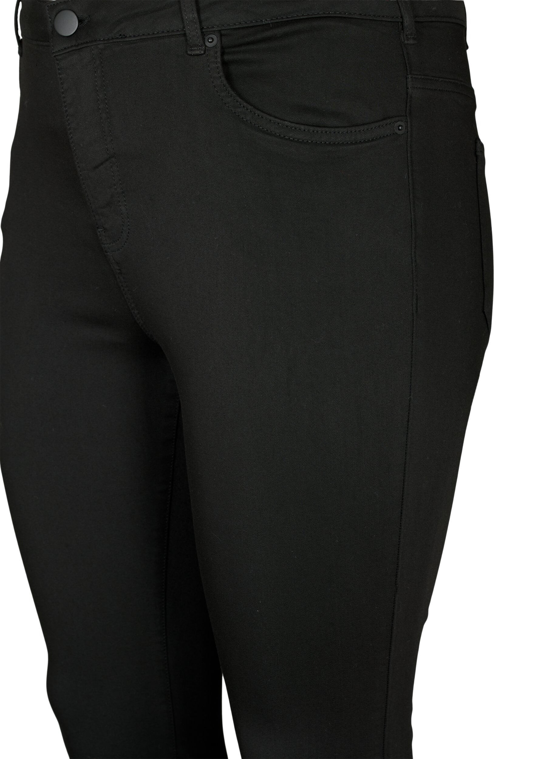 Zizzi Stay black Amy jeans met hoge taille, Zwart, Packshot image number 2