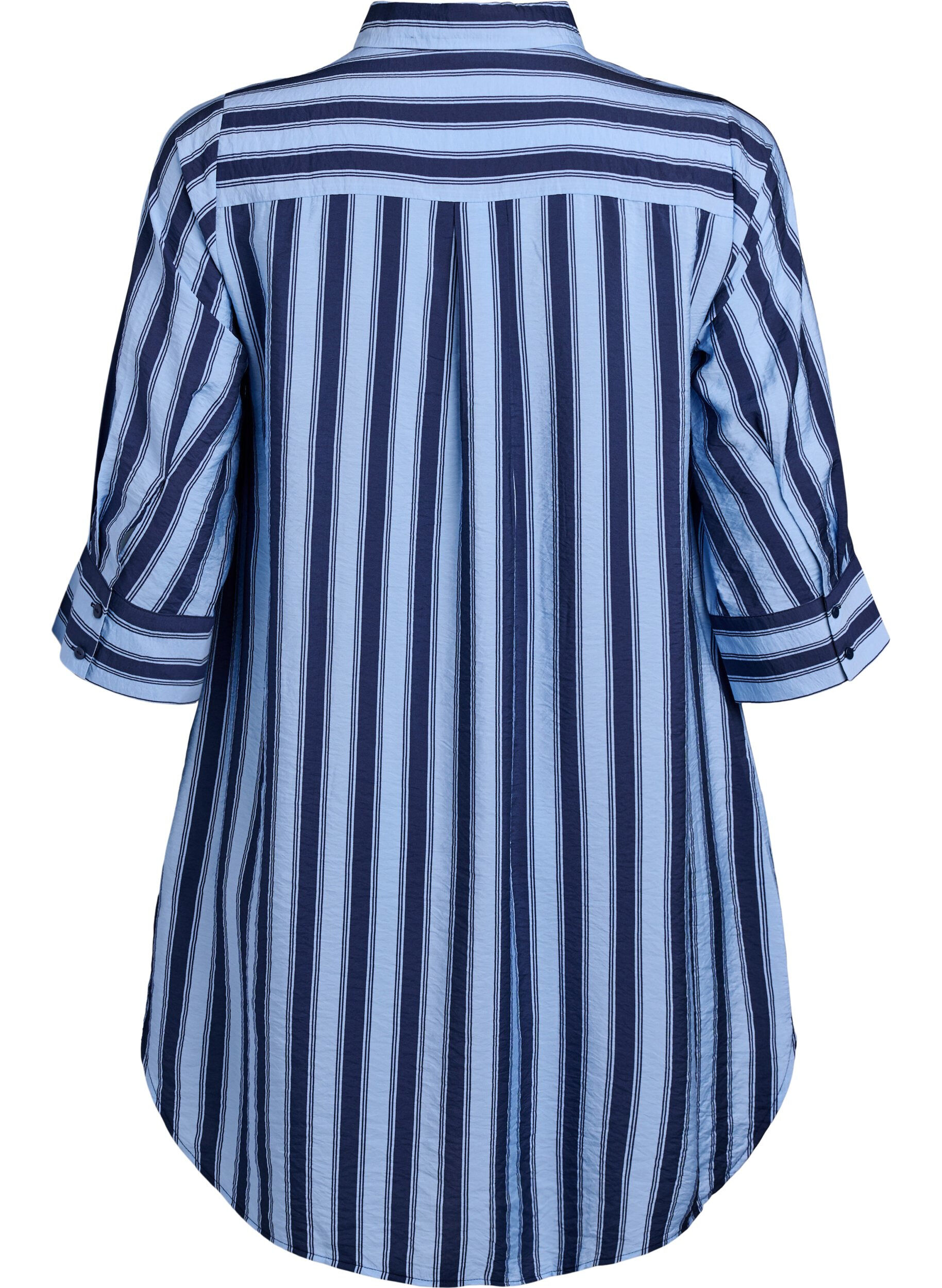 ZizziKorte jurk met kraag en borstzak, Blauw, Packshot image number 1