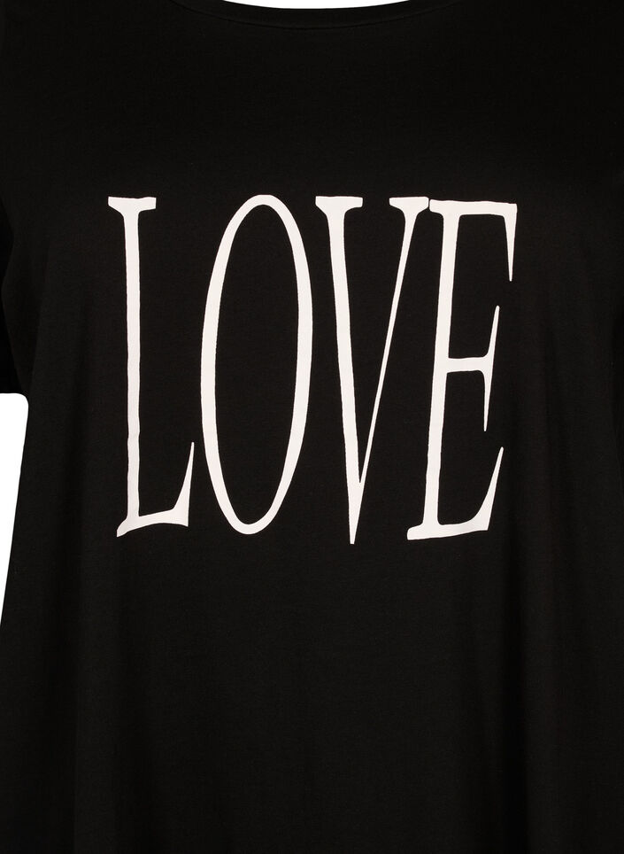 Oversized t-shirt met print, Black W. Love, Packshot image number 2