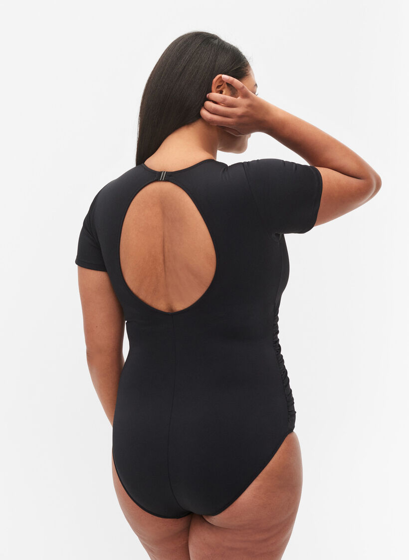 Badpak met korte mouwen, Black, Model image number 1