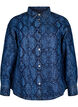 Losse denimblouse met slangenprint, Blauw, Packshot image number 0