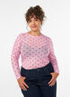 Mesh blouse met print, Roze, Model image number 0