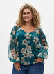 Chiffon blouse met bloemenprint en lange mouwen, Groen, Model image number 0