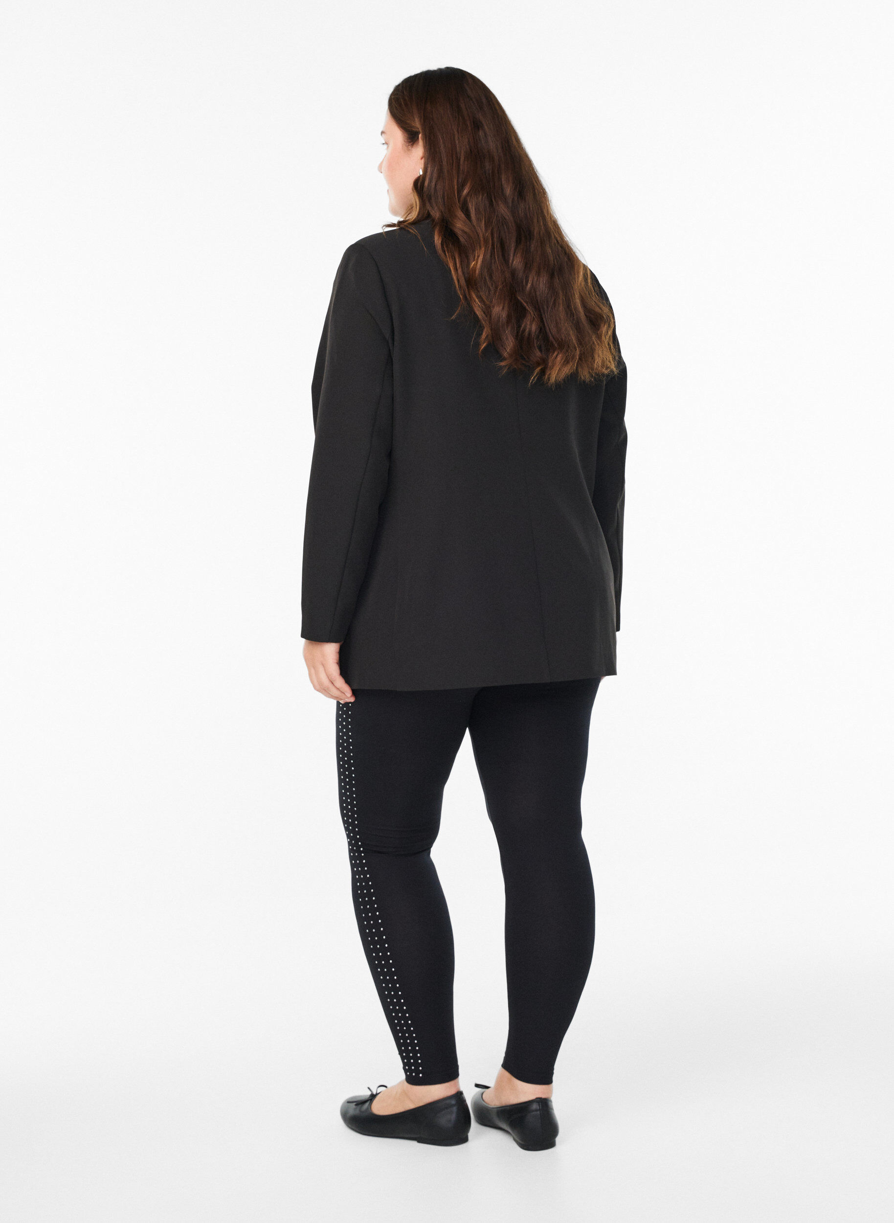Zizzi Legging met strassdetail, Zwart, Model image number 2