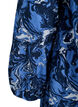 Korte katoenen jurk met een elastische zoom en lange mouwen, Blauw, Packshot image number 3