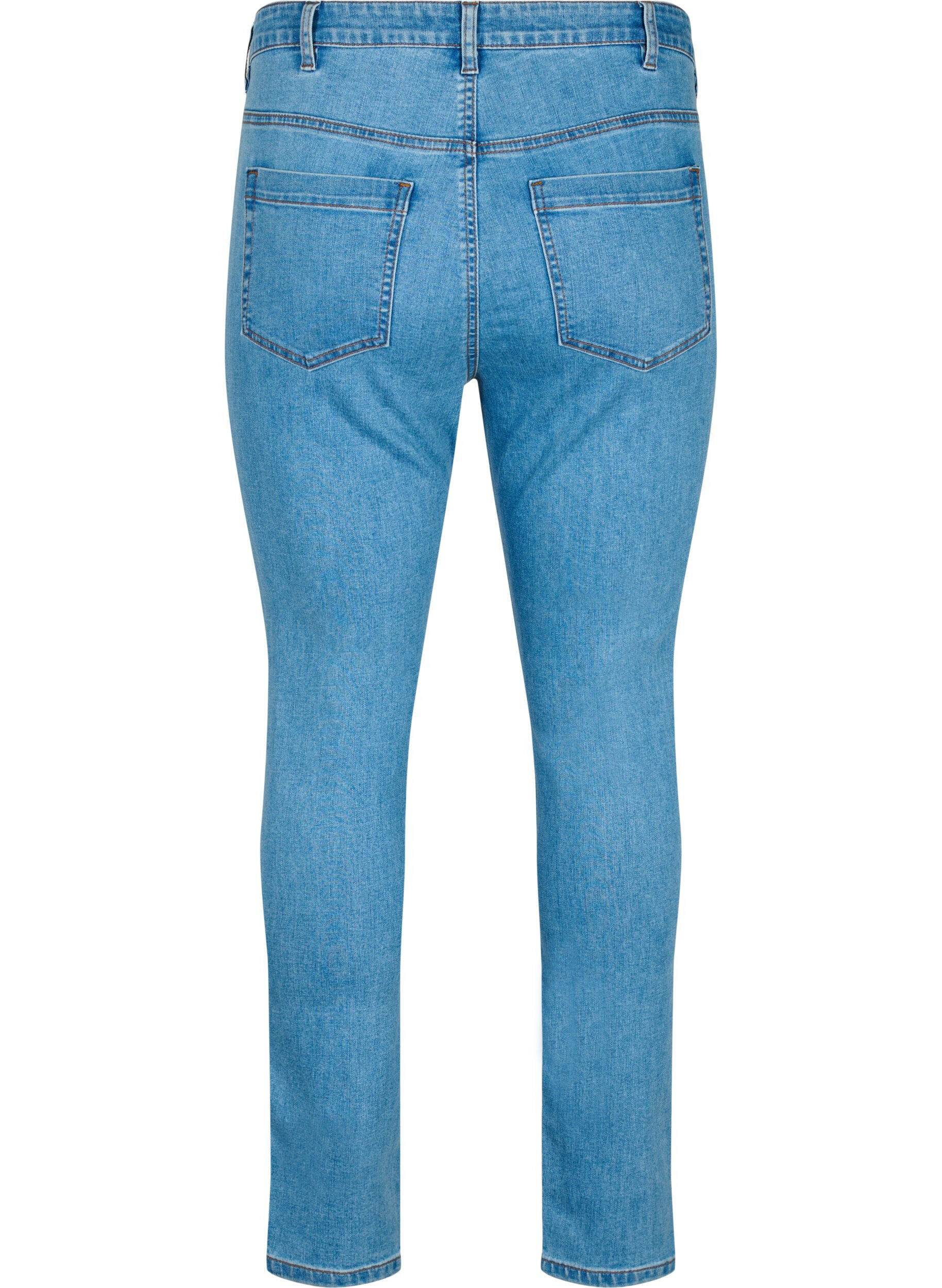 Zizzi Amy jeans met een hoge taille en super slanke pasvorm, Blauw, Packshot image number 1