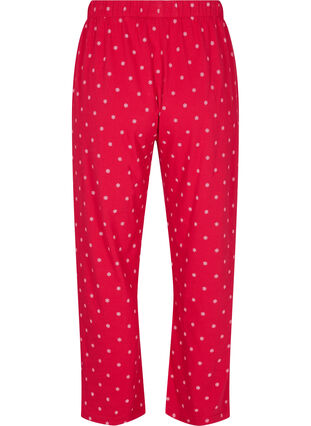 Katoenen pyjama broek met print, Tango Red AOP, Packshot image number 1