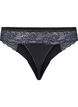G-string van microvezels met kant, Black w Blue, Packshot image number 1
