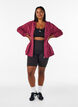 Hoodie met ritssluiting en achterkant print, Rood, Model image number 1