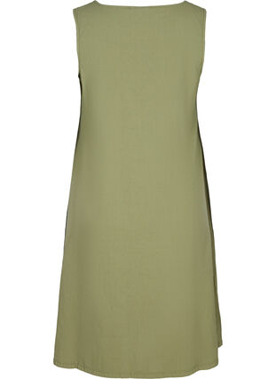 Mouwloze katoenen jurk met a-lijn, Aloe, Packshot image number 1