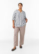 Katoenen blouse met V-hals, Blauw, Model image number 1