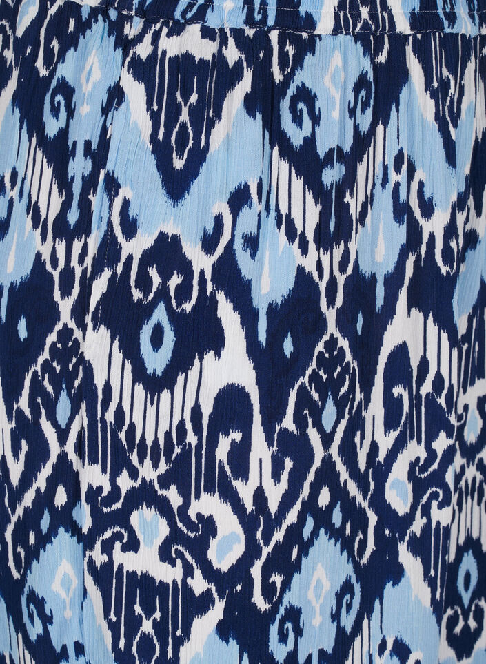 Viscose culotte broek met print, Blue Ethnic AOP, Packshot image number 2
