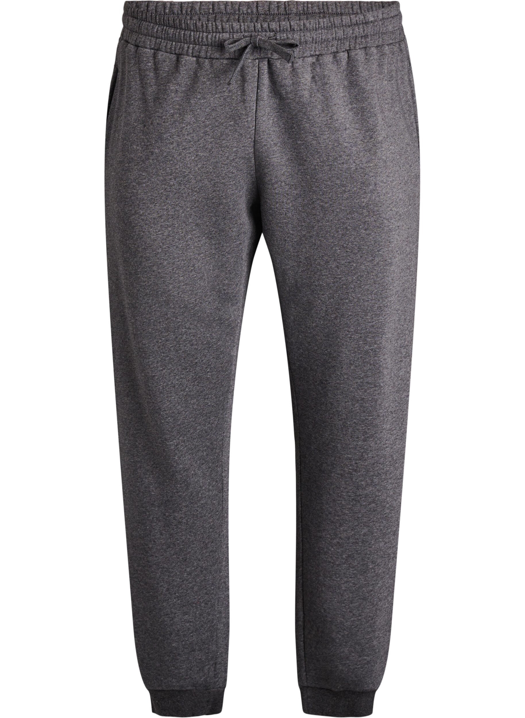Zizzi Sweatpants met hoge taille, Grijs, Packshot image number 0