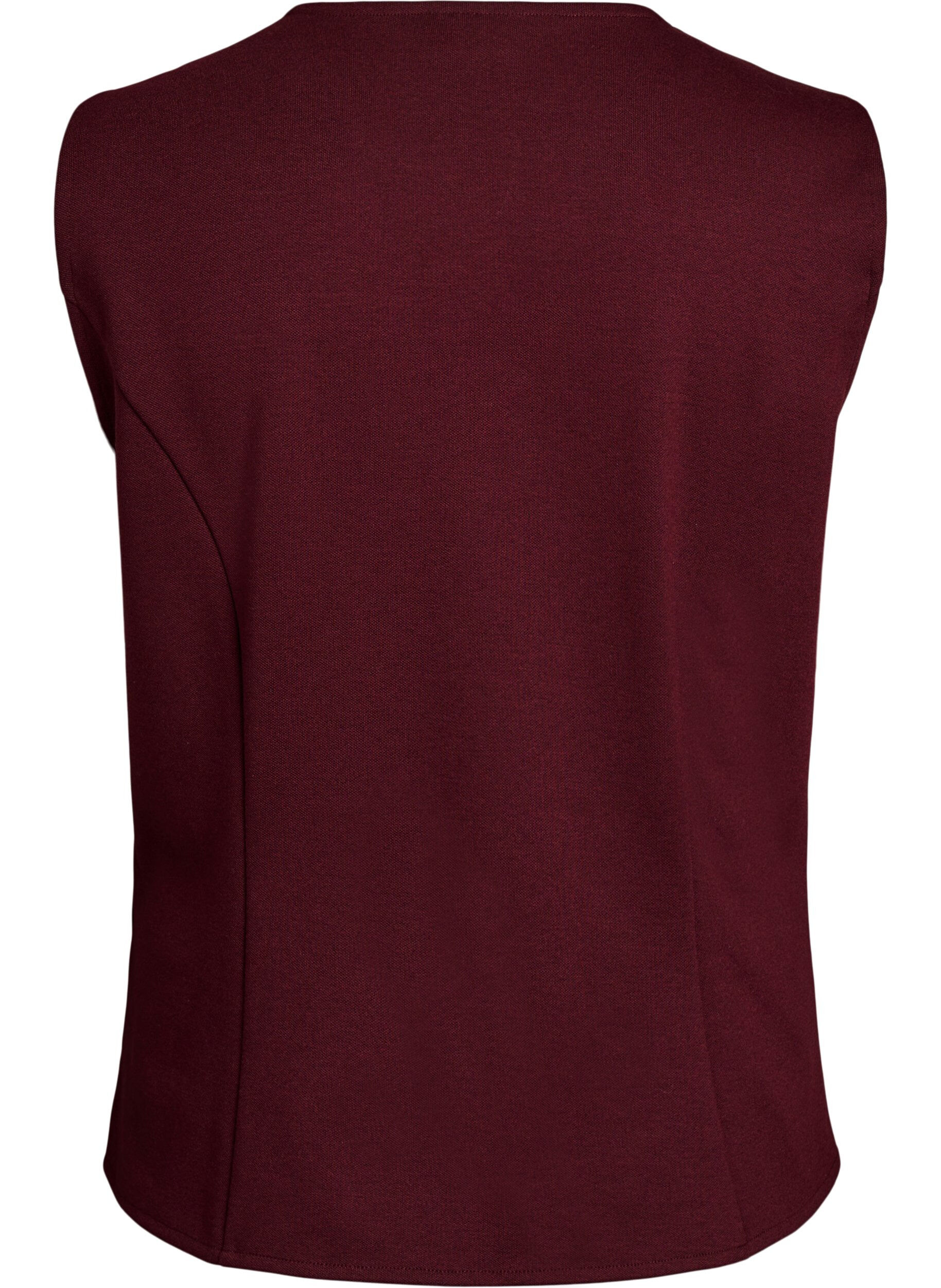 Zizzi Blouse zonder mouwen met decoratieve knopen, Rood, Packshot image number 1