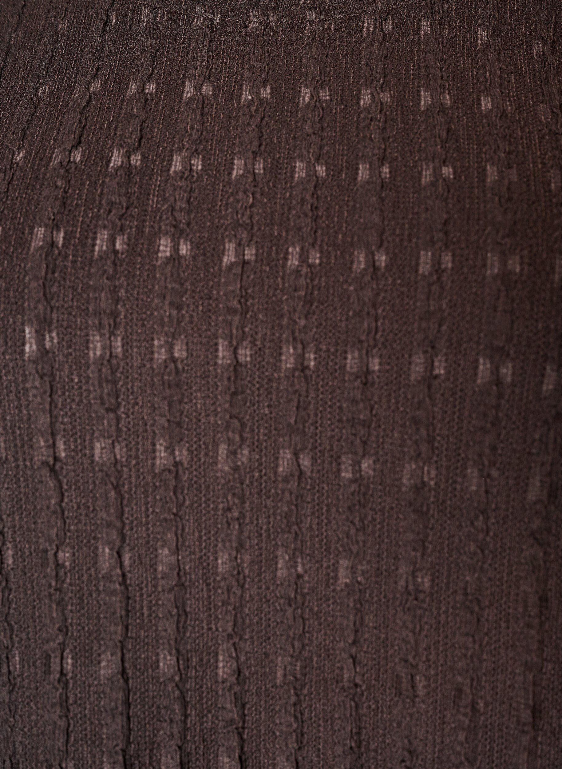 ZizziBlouse met structuur en volantzoom, Bruin, Packshot image number 2