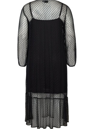 Lange transparante jurk met stippen, Black, Packshot image number 1