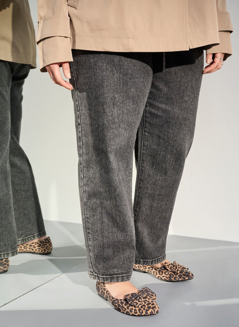 Wide fit - Ballerina pumps met een strik, Bruin, Image image number 0