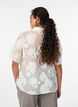 Transparante blouse met bloemenprint, Beige, Model image number 2