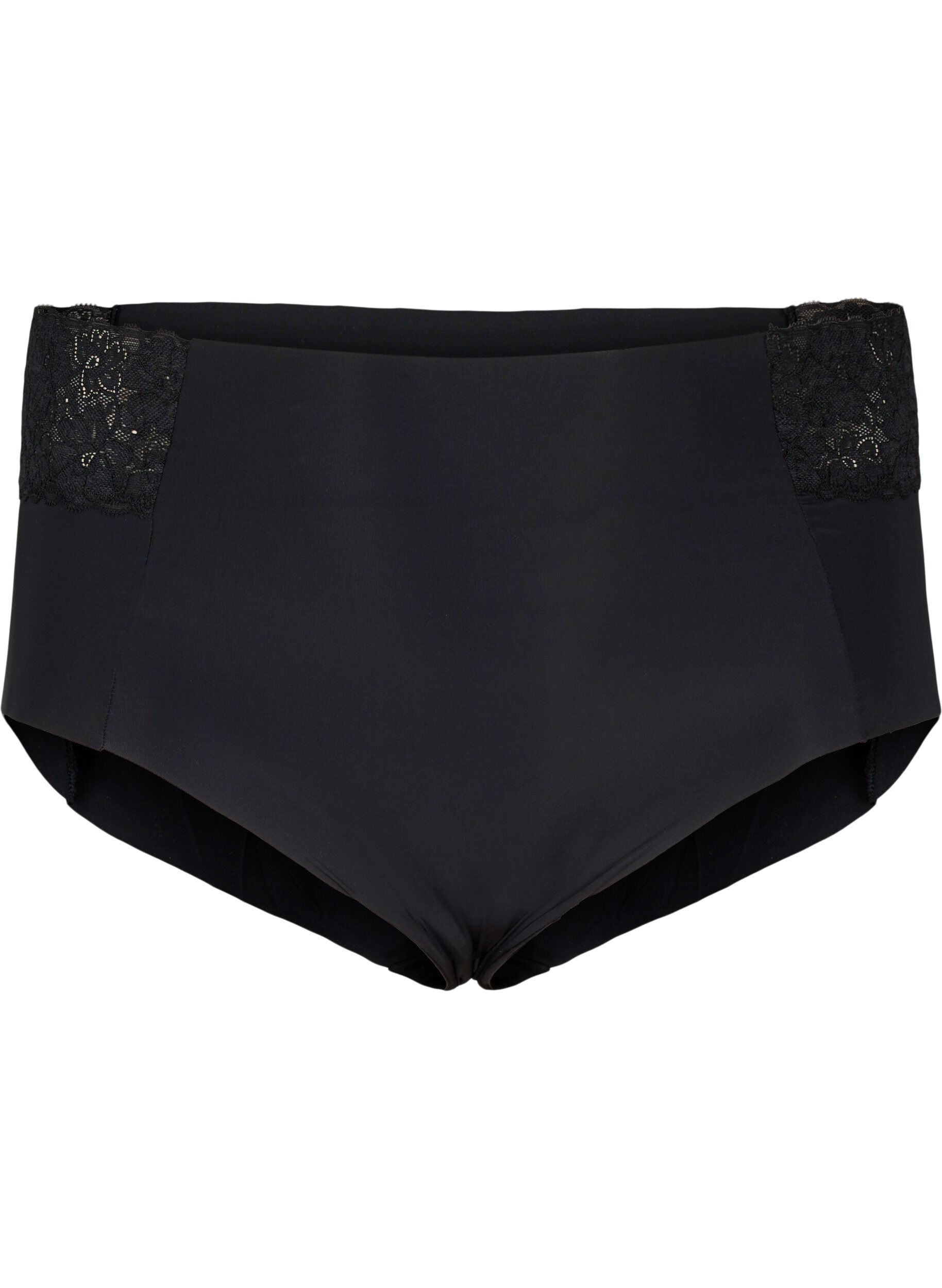 Zizzi 2-pack slipjes met kant en reguliere taille, Black, Packshot image number 2