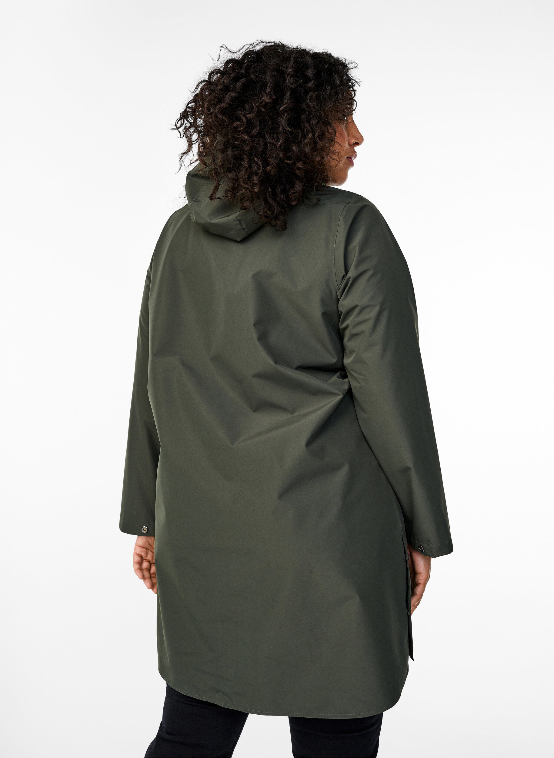 ZizziRegenjas met zakken en capuchon, Groen, Model image number 2