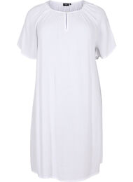Viscose jurk met korte mouwen, Bright White