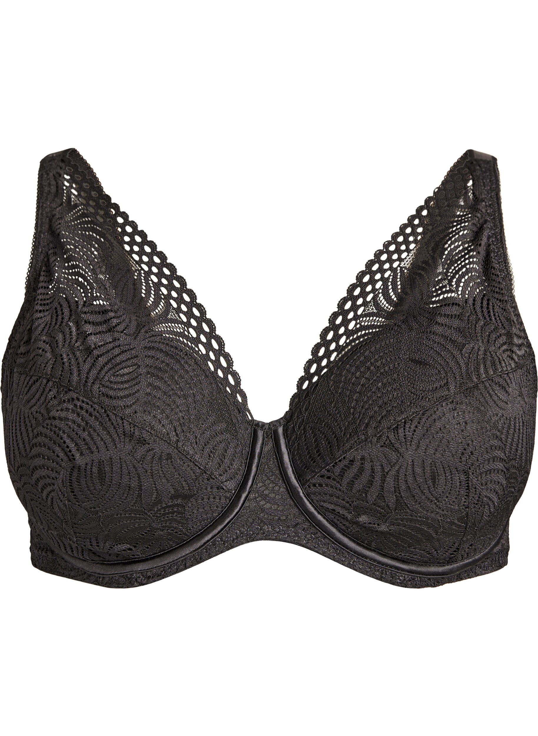 ZizziKanten beha met gewatteerde cups, Zwart, Packshot image number 0