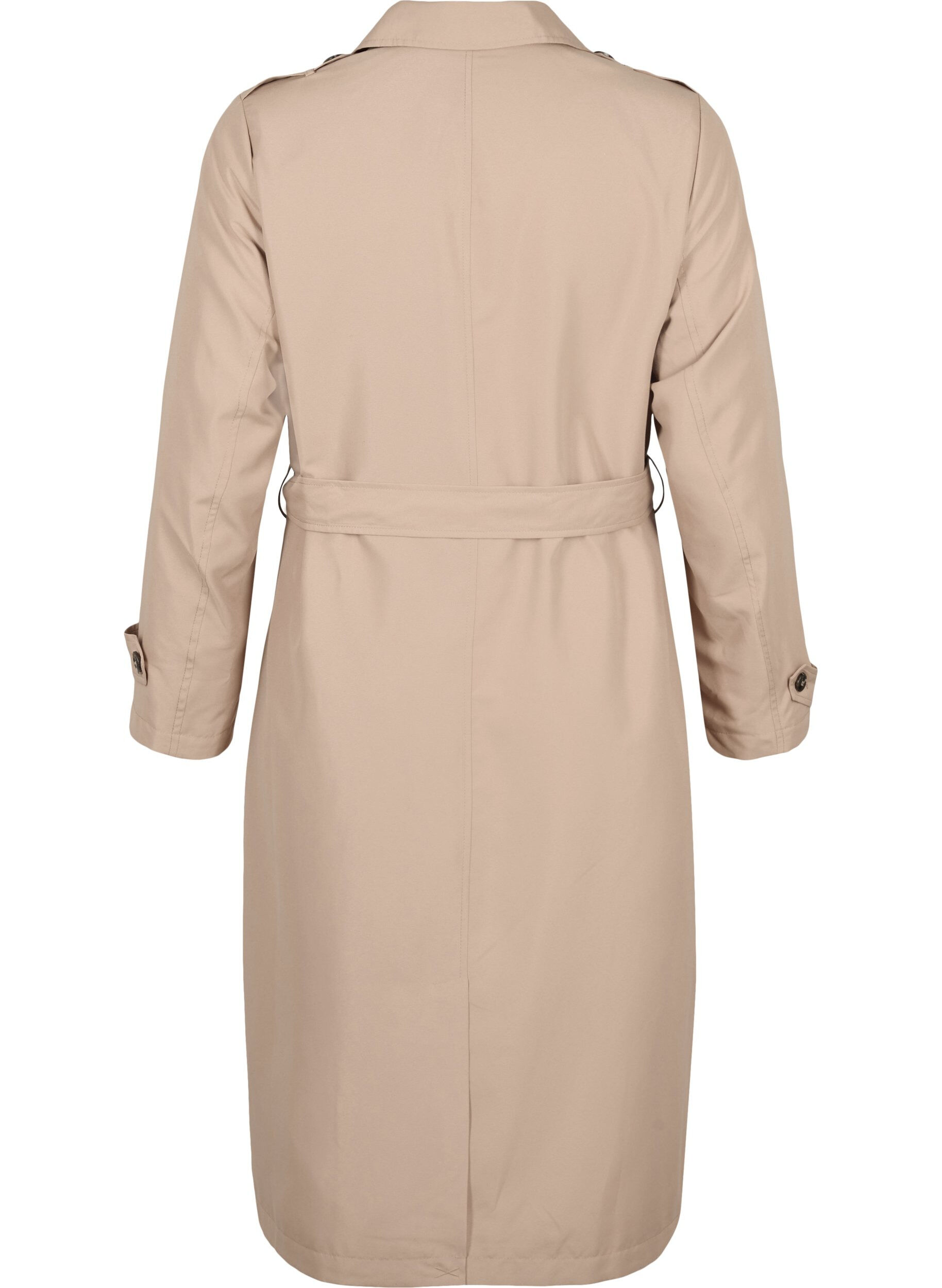 Zizzi Lange trenchcoat met riem, Nomad, Packshot image number 1