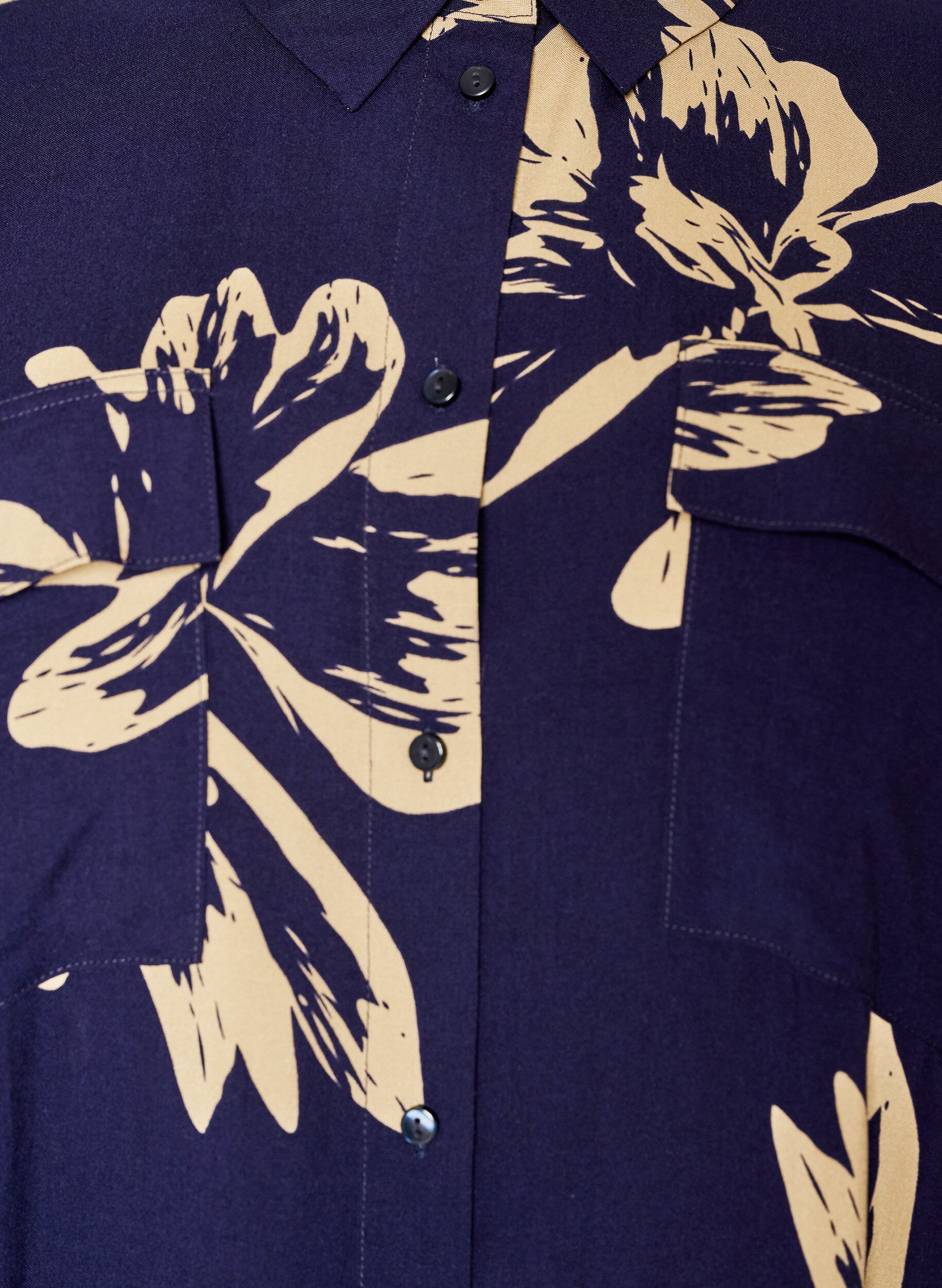 ZizziLange overhemdjurk met korte mouwen, Blauw, Packshot image number 2