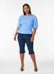 Smock blouse met volantzoom en boothals, Blauw, Model image number 1
