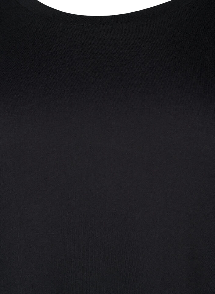 T-shirt van wol en viscose, Black, Packshot image number 2