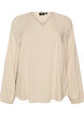 Viscose blouse met V-hals en afgeronde zoom, Beige, Packshot image number 0