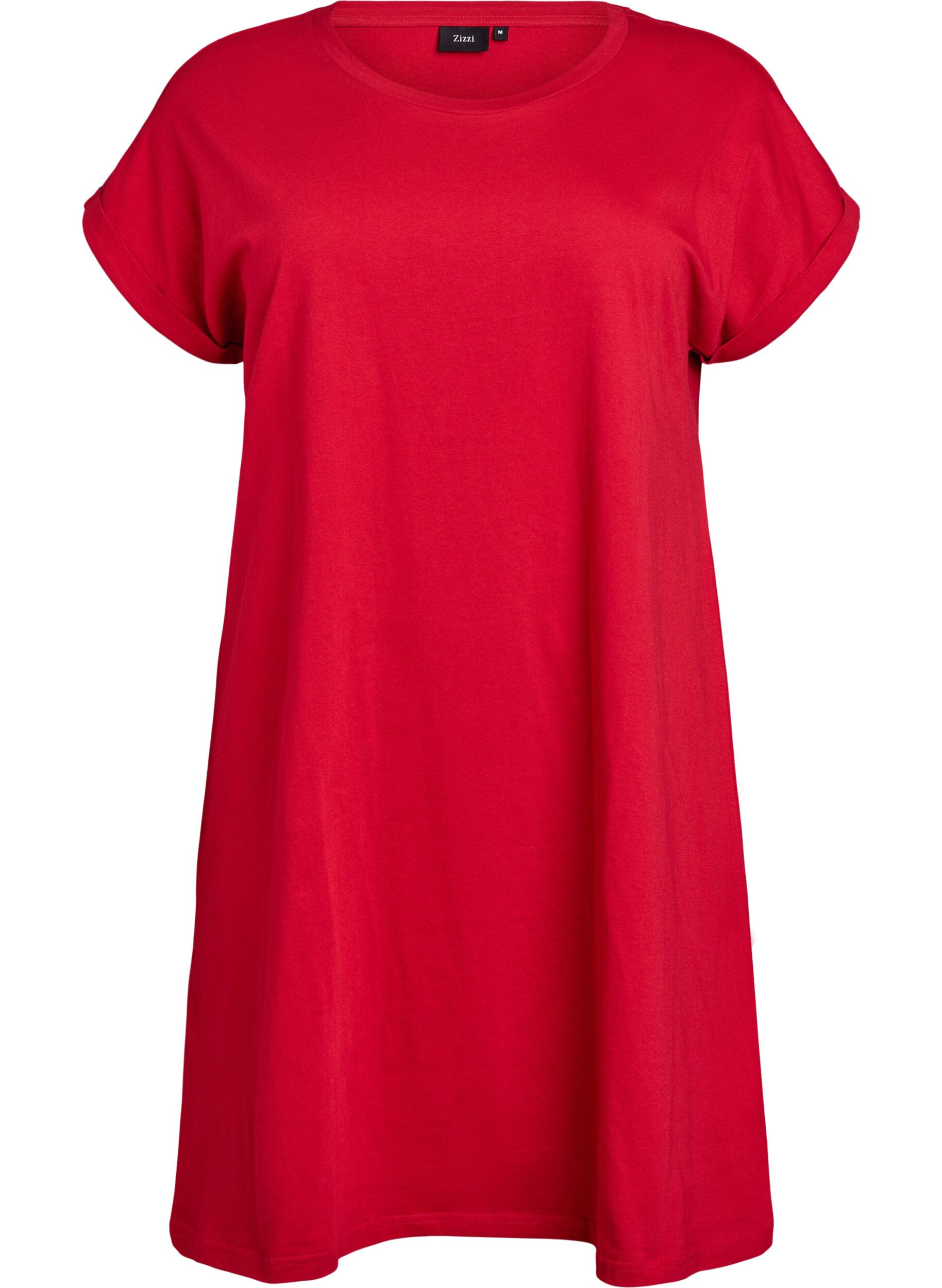 Zizzi2-pack T-shirtjurk met korte mouwen, Rood, Packshot image number 2