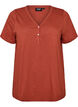 T-shirt met knoopdetail, Bruin, Packshot image number 0