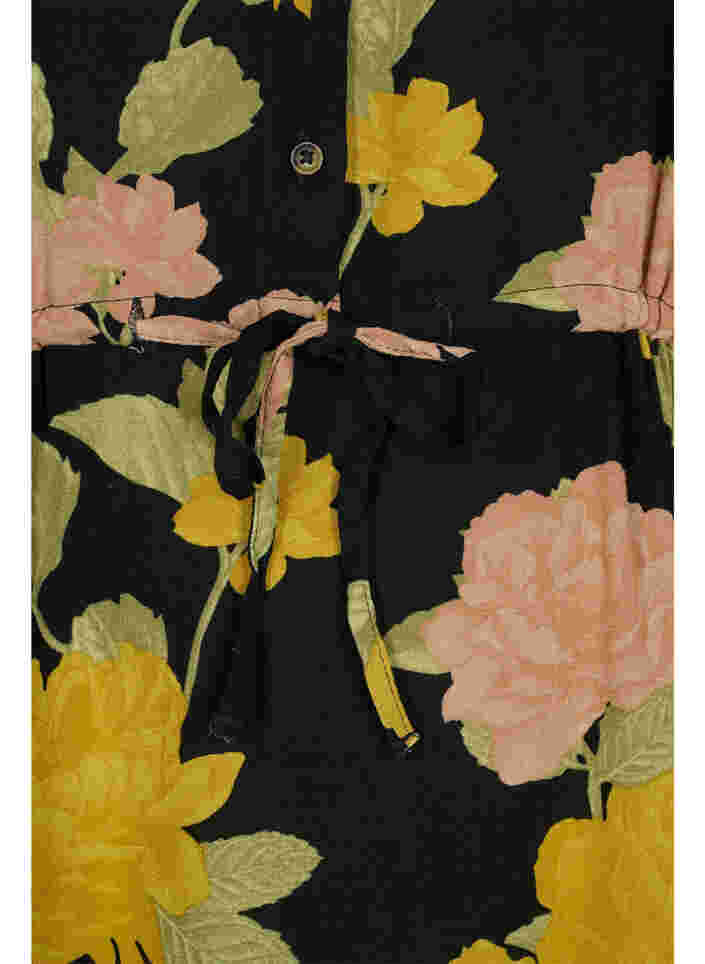 Gebloemde viscose jurk met kant, Scarab Flower, Packshot image number 3