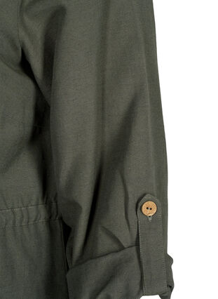 Overhemd van linnenmix met zakken, Thyme, Packshot image number 4