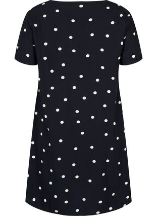 Gebloemde viscose jurk met korte mouwen, Black Dot, Packshot image number 1