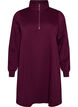 Sweatshirtjurk met hoge ribkraag en rits, Paars, Packshot image number 0