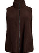 Teddy fleece gilet met ritssluiting en zakken, Bruin, Packshot image number 0