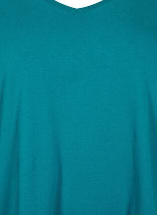 Basic t-shirt in effen kleur met katoen, Deep Lake, Packshot image number 2