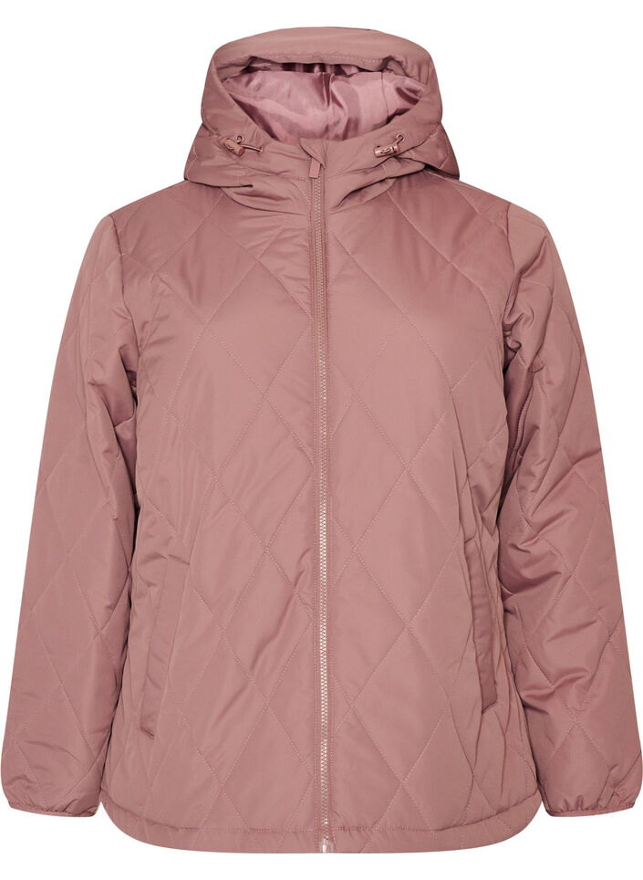 Licht gewatteerd jack met diamant-quilt, Roze, Packshot image number 0