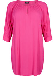 Tuniek van viscose met 3/4-mouwen, Roze