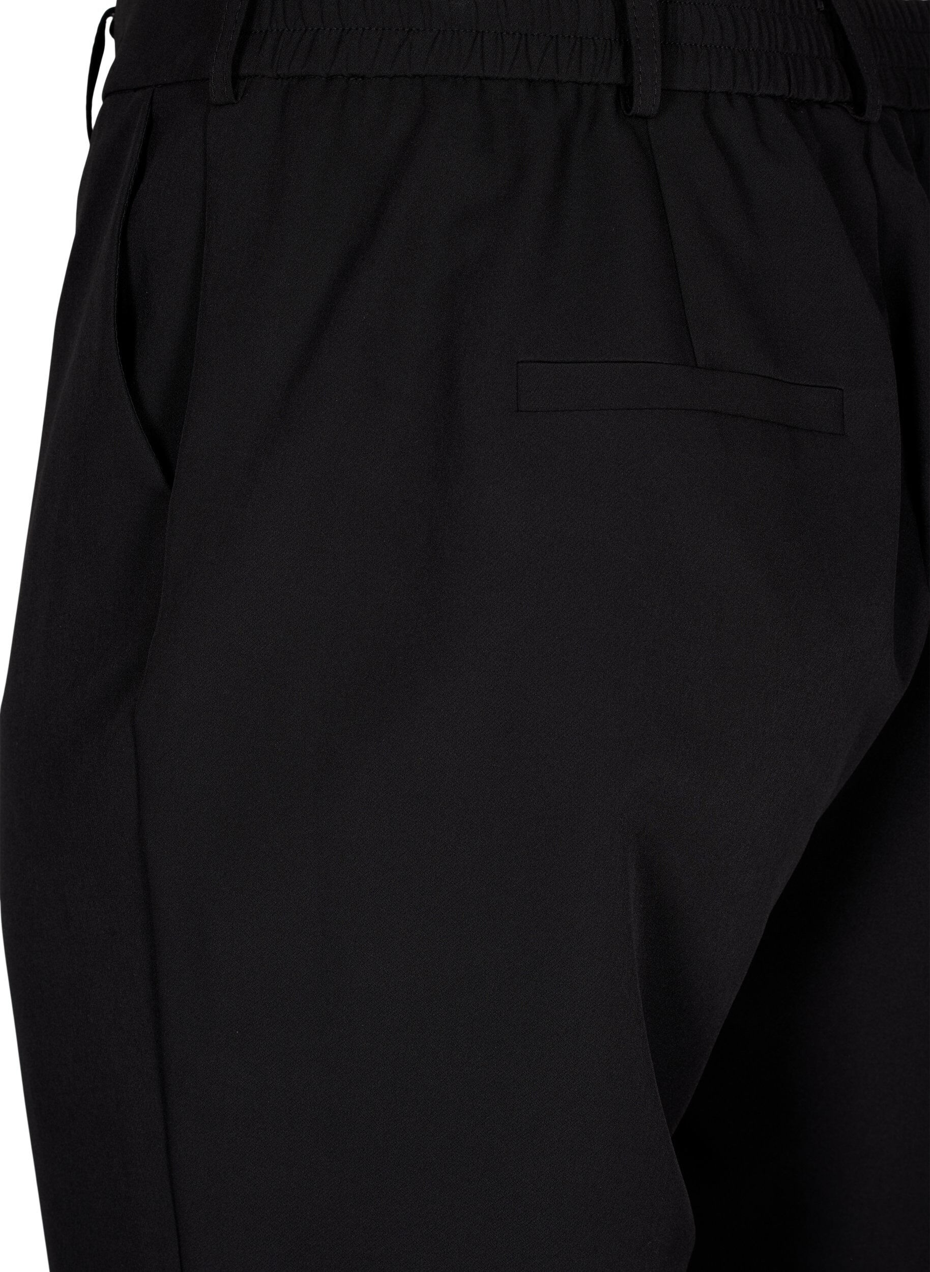 Zizzi Broek met rechte pijpen en zakken, Black, Packshot image number 3
