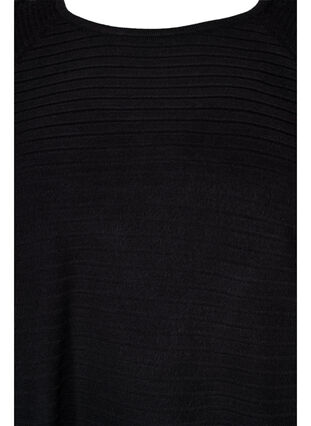 Gebreide blouse met ronde hals, Black, Packshot image number 2