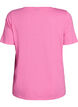 Basic t-shirt met korte mouwen en v-hals, Roze, Packshot image number 1