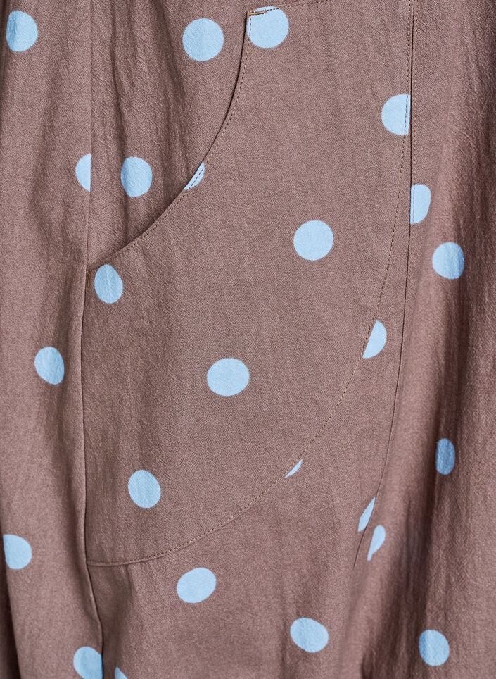 Katoenen jurk met korte mouwen en print, Blauw, Packshot image number 3